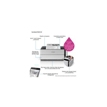 Epson EcoTank ET-M1170 Black Printer - Cost-Effective, High-Quality Printing for Your Office